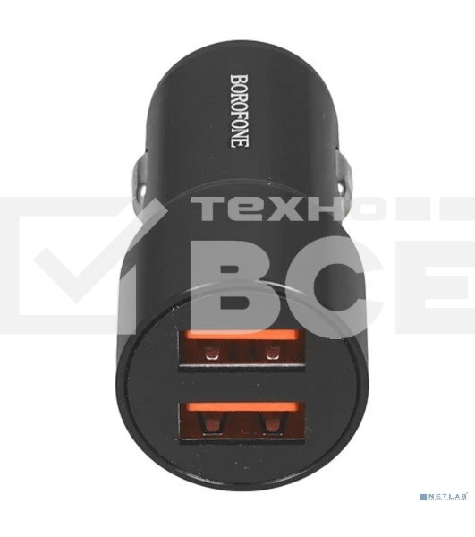 Автомобильное зарядное устройство BOROFONE BZ19B/Авто ЗУ/QC 3.0/2 USB/Выход: 36W/черный