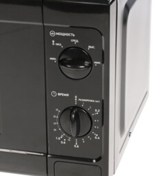 Микроволновая печь BBK 20MWS-709M/B черный, 20 л, 700 Вт, переключатели - поворотный механизм