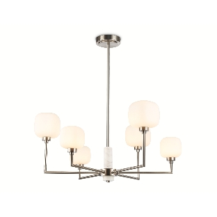 Люстра Ambrella light LH53001/6 SN/FR сатин никель/белый матовый G9*6 max 40W D690*680