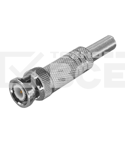 Разъем штекер BNC под пайку с пружиной металл (универсальный) PROCONNECT