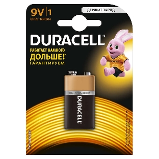 Элемент питания алкалиновый 'крона' LR MN 1604/6LR61 ВР-1 (блист.1шт) Duracell 754