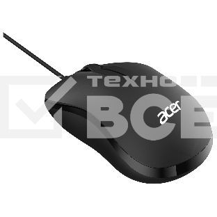 Мышь проводная Acer OMW140 черный, 1200 dpi, USB, кнопки - 3