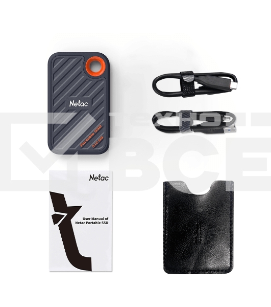 Накопитель SSD External Netac 1.0Tb ZX20 <NT01ZX20-001T-32BL> (USB3.2 Gen2 x2 Type C, up to 2000/1800MBs, 71.5x43.5x8mm, Plastic) Black