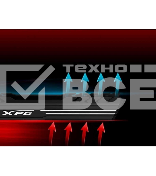 Оперативная память XPG Gammix D10, DDR4, 16GB (1x16GB), 3600MHz, CL18, с радиатором, черный