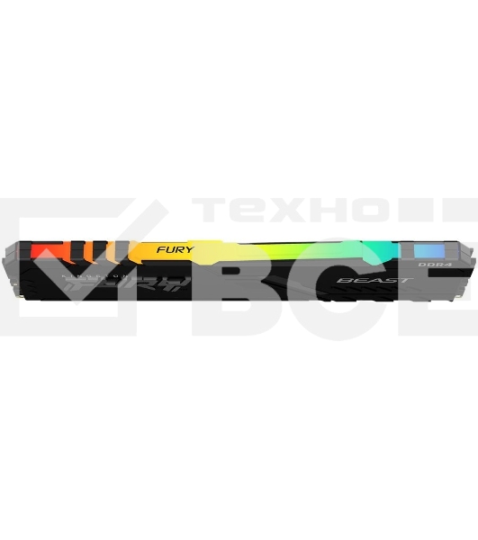 Оперативная память Kingston Fury Beast, DDR4, 16GB (1x16GB), 3200MHz, CL16, с радиатором, RGB, черный