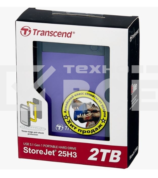 Внешний жесткий диск Transcend USB 3.0 2Tb TS2TSJ25H3P StoreJet 25H3P (5400 об/мин) 2.5