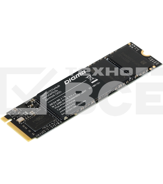 Накопитель SSD Digma Mega M2, 2048 Gb, PCIe 3.0 x4, M.2 2280, NVMe, R/W 3300/3000