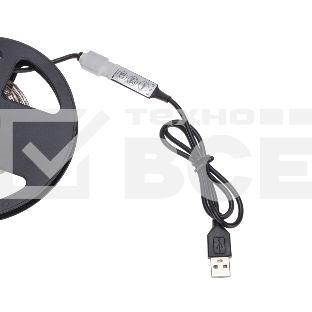 Лента LED с USB-коннектором 5 В IP23 5050 30 LED/м 3 м RGB управление со смартфона LAMPER