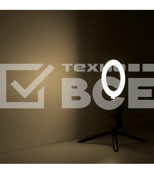 Светильник кольцевой Gauss 10W 600lm 3000-6500K 5V USB IP20 160x23мм черный дим, пульт LED 8