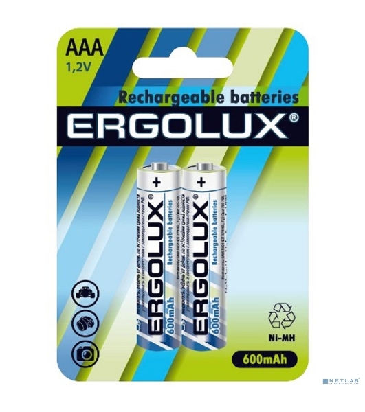 Аккумулятор Ergolux AAA-600 мАч Ni-Mh BL-2 1.2В (блист.2шт)
