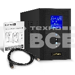 Источник бесперебойного питания (инвертор, синус, для котла) ExeGate SineTower SN-1000.LCD.AVR.2SH.1C13.USB <1000VA/800W, чистая синусоида, LCD дисплей, AVR, 2*Schuko+1*C13, USB, линейно-интерактивный, Black>, фото3