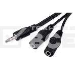 Кабель-разветвитель аудио Cablexpert CCA-415-5M-N, Jack 3.5(M) 3pin/2xJack 3.5(F), 5м, черный, пакет, фото4