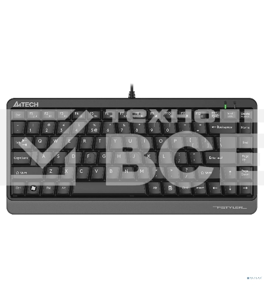 Клавиатура проводная A4Tech Fstyler FKS11, USB, черный/серый