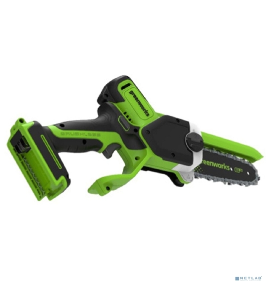 Цепная мини пила аккумуляторная GreenWorks GD24CS15 24V, 15см, бесщеточная, с автоматической смазкой цепи, без АКБ и ЗУ [2010107]