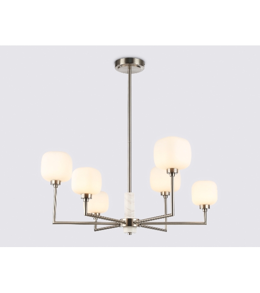 Люстра Ambrella light LH53001/6 SN/FR сатин никель/белый матовый G9*6 max 40W D690*680
