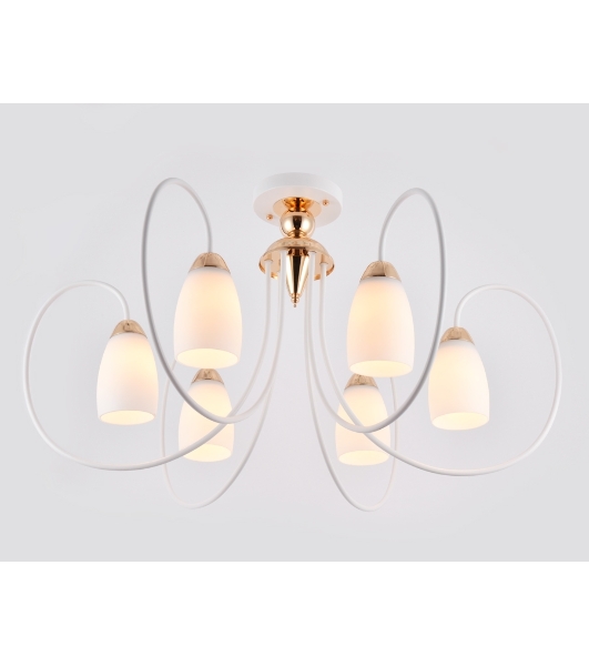 Светильник Ambrella light TR3120/6 WH/GD белый/золото E27 max 40W D850*480
