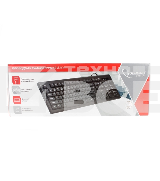 Клавиатура Gembird KB-8354U-BL проводная USB, черный