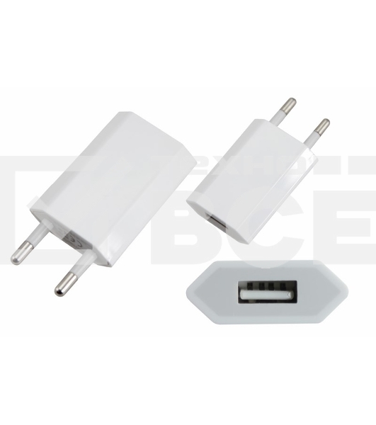 Сетевое зарядное устройство iPhone/iPod USB белый (СЗУ) (5 V, 1000 mA) Rexant
