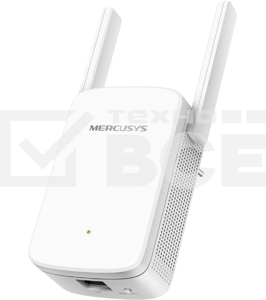 Усилитель сигнала Mercusys ME30 AC1200 Wi-Fi Range Extender, 300 Mbps at 2.4 GHz + 867 Mbps at 5 GHz, 1 x 10/100 LAN, 2× Fixed External Antennas, Wall Plugged, WPS/Reset Button, Signal Indicator, Range Extender/Access Point mode, Adaptive Path Selection
