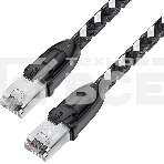 Патч-корд GCR PROF прямой 5.0m, UTP медь кат.6, STRONG черно-белый нейлон, ethernet high speed 10 Гбит/с, T568B, GCR-52779, фото2