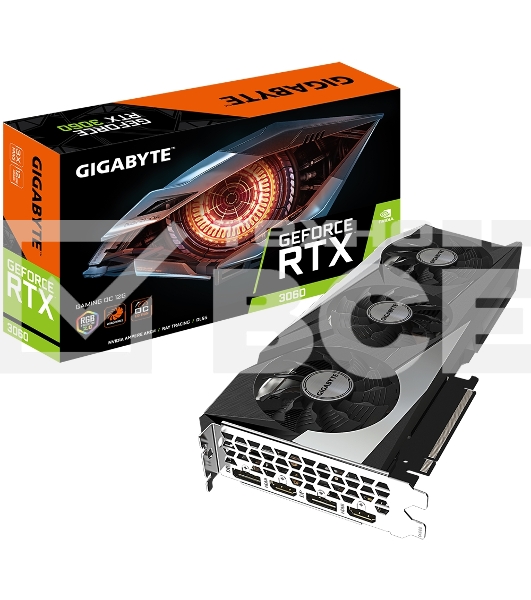 Видеокарта Gigabyte GV-N3060GAMING OC-12GD 2.0 LHR GDDR6 1837/15000/HDMIx2/DPx2/HDCP Ret