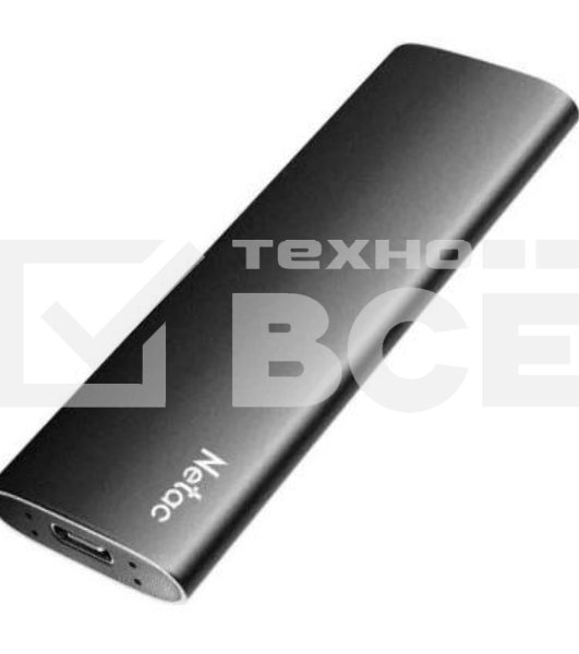 Накопитель SSD External Netac 2.0Tb Z SLIM <NT01ZSLIM-002T-32BK> (USB3.2, up to 520/480MBs, 100х29.5х9mm, Black)