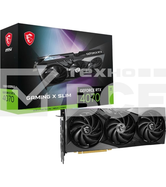 Видеокарта MSI RTX4070 GAMING X SLIM 12G PCI-E 4.0 12288Mb 192 GDDR6X 2610/21000 HDMIx1 DPx3 HDCP Ret