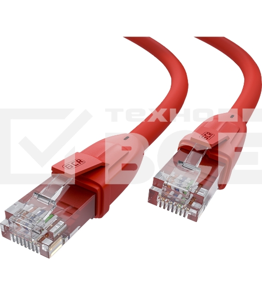 Патч-корд GCR прямой 7.5m UTP кат.6, красный, 24 AWG, ethernet high speed, RJ45, T568B, GCR-52707