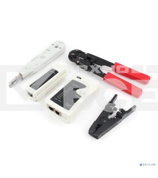 Монтажный инcтрумент Gembird TK-NCT-01 Набор инструментов для работы с локальной сетью (4 предмета) набор