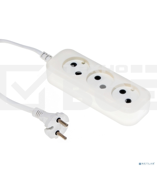 Сетевой удлинитель Buro BU-PSL3.3/W 3м (3 розетки) белый (пакет ПЭ)