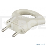 Вилка ЭРА Б0019182 V1 6А без заземл. с кольцом непрямой ввод (10/200/9600) бел., фото 1