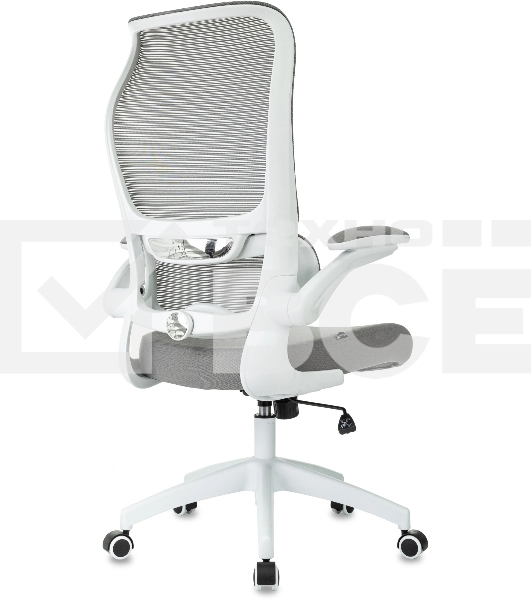 Кресло руководителя Бюрократ Sigma WH 1 серый, сетка/ткань, крестов. пластик, пластик белый