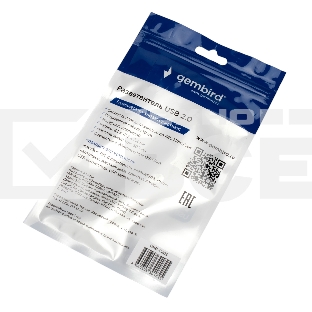 Разветвитель USB2.0 Gembird UHB-C203, 4xUSB2.0, кабель USB 10см, алюминий, пакет