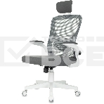 Кресло компьютерное Бюрократ ASTER NH-W TW-04 Neo Grey темно-серый, сетка/ткань, с подголов. крестов. пластик, пластик белый, фото4