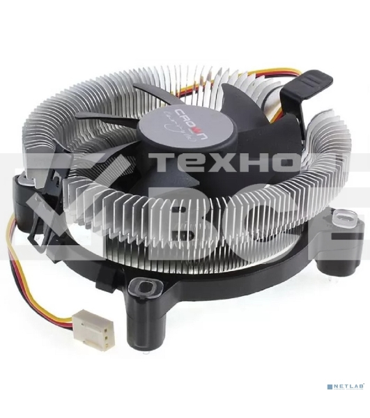 Кулер для процессора Crown CM-80 v2 серебристый/черный, 75 мм, алюминий, 2200 об/мин, 22 дБ, 3 pin, 65 Вт, 42 мм