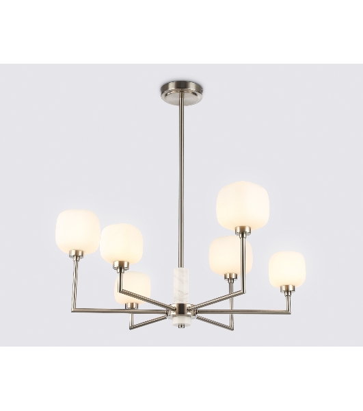 Люстра Ambrella light LH53001/6 SN/FR сатин никель/белый матовый G9*6 max 40W D690*680