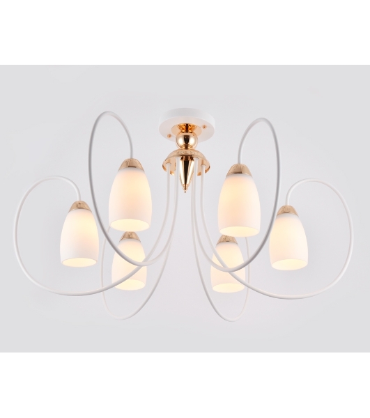 Светильник Ambrella light TR3120/6 WH/GD белый/золото E27 max 40W D850*480