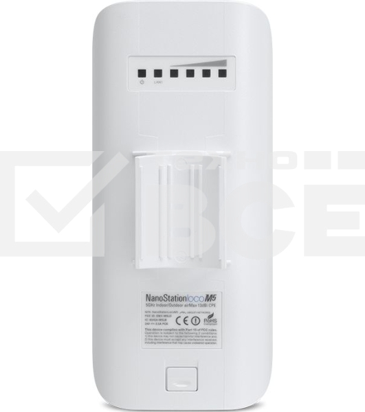 Сетевое оборудование UBIQUITI LocoM5(EU) 802.11a/n, интегрированная антенна 13 дБ (45 * 45 градусов)