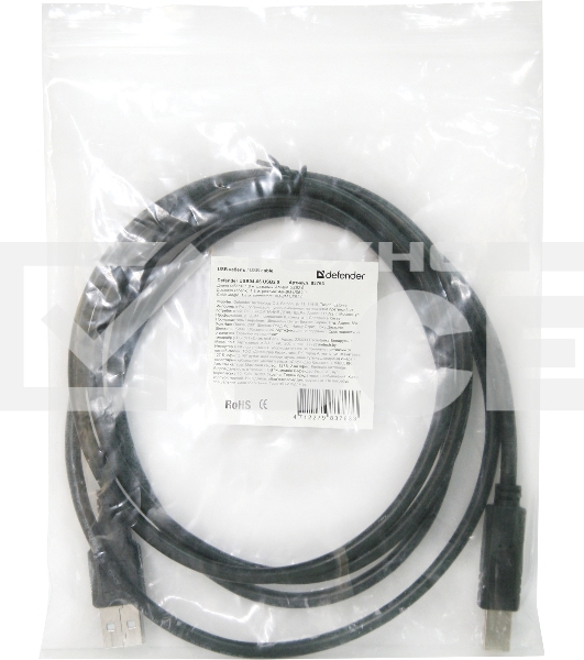 Кабель Defender USB04-06p.bag  Кабель USB 2.0  для соед. 1.8м AM/BM, пакет