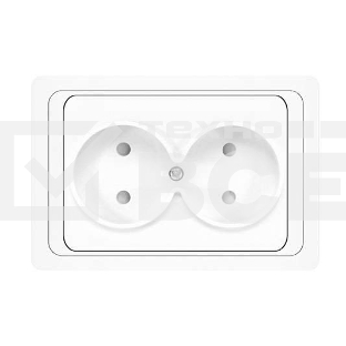 Розетка 2-м СП Валери 16А IP20 защ. шторки бел. Universal В0102x