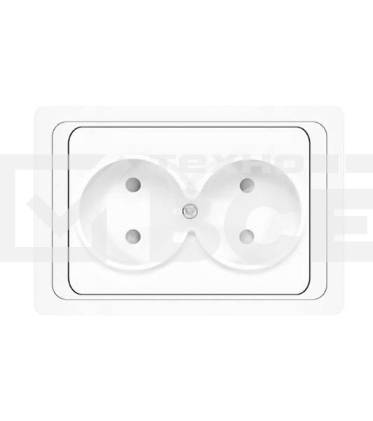 Розетка 2-м СП Валери 16А IP20 защ. шторки бел. Universal В0102x