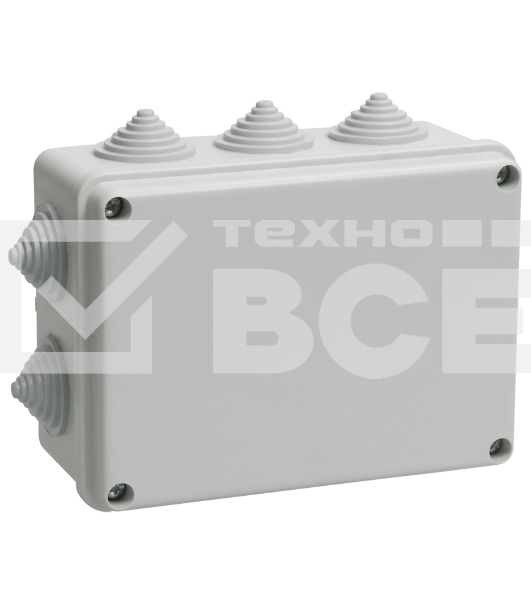 Коробка КМ41242 распаячная Iek UKO10-150-110-070-K41-55 для о/п 150х110х70 мм IP55 (RAL7035, 10 гермовводов)