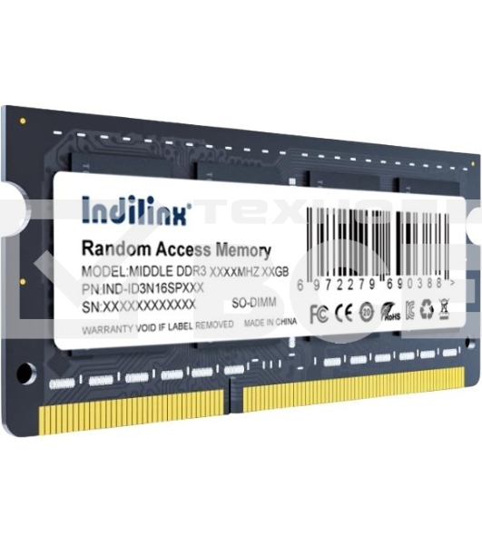 Оперативная память Indillinx, DDR3, 8GB (1x8 GB), 1600 MHz, CL11, SO-DIMM