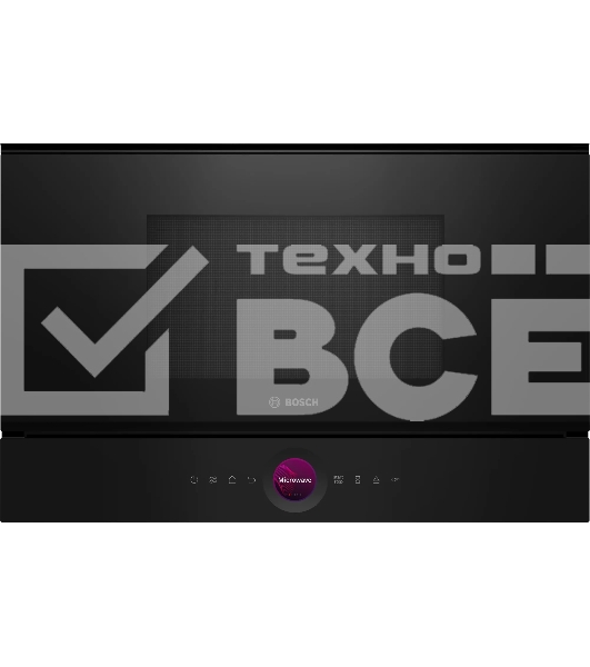Встраиваемая микроволновая печь Bosch BER7321B1 900Вт, 5 режимов, кварцевый гриль,инвертер, 21 л, черный, петли справа