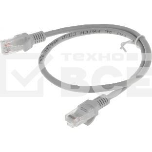 Патч-корд Premier PP12-0.5M 1000Гбит/с UTP 4 пары cat.5E CCA molded 0.5м серый RJ-45 (m)-RJ-45 (m)