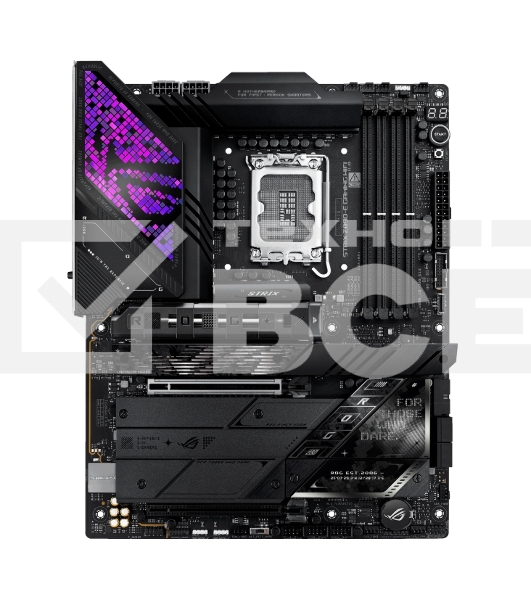 Материнская плата ASUS ROG STRIX Z890-E GAMING WIFI, LGA 1851, Intel Z890, 4xDDR5, 4xSATA, 7xM.2, 1xPCIe 5.0 x16, 1xPCIe 4.0 x16, 1xHDMI, 1xDP, 2xUSB-C Thunderbolt 4, 7xUSB-A 3.2 Gen 2, 3xUSB-A 3.2 Gen 1, 2xUSB-C 3.2 Gen 2x2, 1x 5Gb LAN, 2x3.5 мм, 7.1, AT
