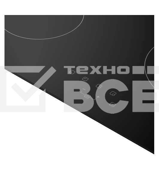 Варочная панель Kuppersberg, Hi-Light, High-Tech, 60 см, 4 конфорки, 9 уровней мощности, таймер, автоматическое отключение, индикация остаточного тепла, сенсорное управление, черный