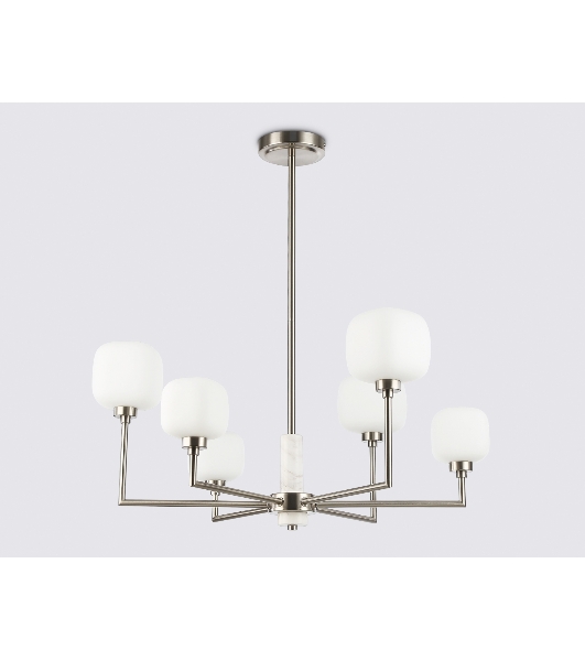Люстра Ambrella light LH53001/6 SN/FR сатин никель/белый матовый G9*6 max 40W D690*680