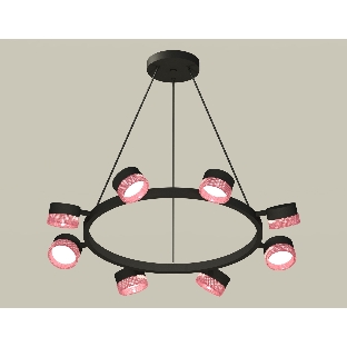 Светильник Ambrella light XB9198251/8 SBK/PI черный песок/розовый GX53 (C9198, N8486)