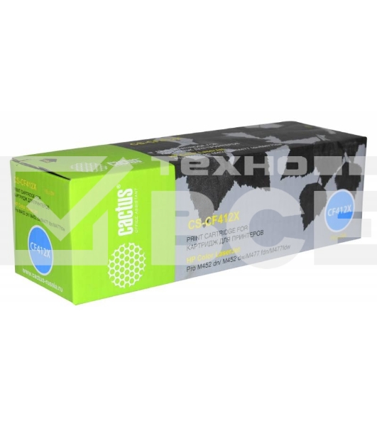 Картридж лазерный Cactus CS-CF412X желтый (5000 стр.) для HP HP CLJ Pro M452dn/ M452dw/M477fdn/M477fdw